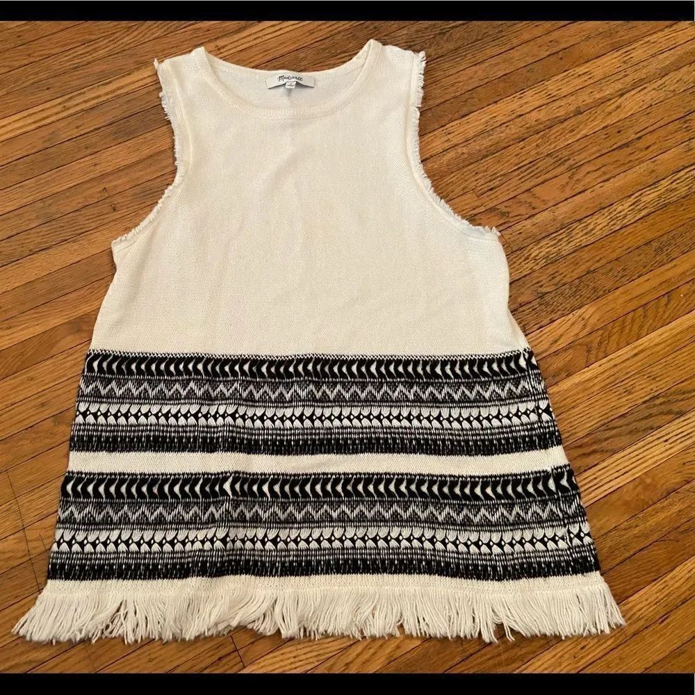Madewell white/black sweater tank